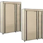 vidaXL Faltschr&auml;nke 2 Stk. Creme 110x45x175 cm Stoff