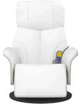vidaXL Massagesessel mit Fu&szlig;teil Wei&szlig; Kunstleder