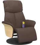 vidaXL Massagesessel mit Fu&szlig;teil Braun Kunstleder