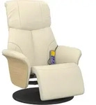vidaXL Massagesessel mit Fu&szlig;teil Creme Kunstleder