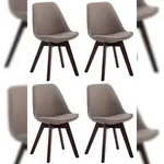 CLP 4er Set Besucherst&uuml;hle Borneo V2 Stoff taupe/walnuss