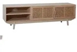 SalesFever TV-Lowboard mit Rattan Front | 2 T&uuml;ren, 2 offene F&auml;cher | Korpus...