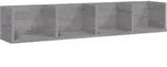 vidaXL CD-Wandregal Grau Sonoma 100x18x18 cm Holzwerkstoff