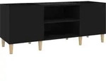 vidaXL Plattenschrank Schwarz 121x38x48 cm Holzwerkstoff