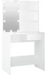 vidaXL Schminktisch mit LED Wei&szlig; 74,5x40x141 cm