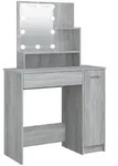vidaXL Schminktisch mit LED Grau Sonoma 86,5x35x136 cm