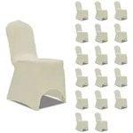 vidaXL Stretch-Stuhlhussen Creme 18 Stk.