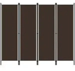 vidaXL 4-tlg. Raumteiler Braun 200x180 cm