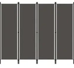 vidaXL 4-tlg. Raumteiler Anthrazit 200x180 cm