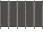 vidaXL 5-tlg. Raumteiler Anthrazit 250x180 cm