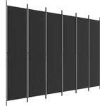 vidaXL 6-tlg. Paravent Schwarz 300x220 cm Stoff