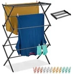 Relaxdays W&auml;schest&auml;nder klappbar, 11 Stangen, HxBxT: 105 x 74 x 37 cm, Metall,