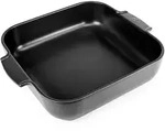 PEUGEOT Keramik Auflaufform APPOLIA 36cm Quadratisch Satin-Schwarz Sp&uuml;lmaschinenfest