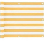 vidaXL Sichtschutz f&uuml;r den Balkon, Wei&szlig; und Gelb, 75 x 500 cm, Oxford-Stoff,