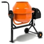EBERTH Betonmischer 65L, elektrisch, 220W, Stahlkonstruktion mit Handrad & breiter
