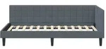 vidaXL Eckbettgestell mit Kopfteil Dunkelgrau 90 cm x 190 cm Samt