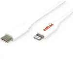 ROLINE USB Sync- & Ladekabel, Typ C / 8pin Connector, wei&szlig;, 1 m