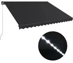 vidaXL Einziehbare Markise mit LED Handbetrieben 450x300 cm Anthrazit