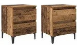 vidaXL Bettkommoden 2 St&uuml;ck Alter Holz 40x35x50 cm Spanplatte