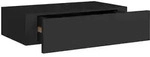vidaXL Wandregal mit Schublade Schwarz 40x23,5x10 cm MDF