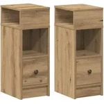 vidaXL Nachttische 2 Stk. mit Schublade Artisan-Eiche 25x31x66 cm