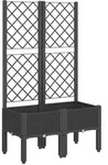 vidaXL Pflanzk&uuml;bel mit Rankgitter Schwarz 80x40x142 cm PP