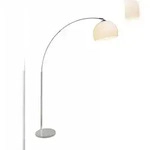 BRILLIANT VESSA Bogenleuchte 166 cm Metall / Kunststoff Chrom / wei&szlig;, 92940/75