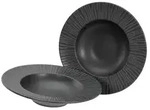 CreaTable Vesuvio Schwarz Pastateller 2-tlg Steinzeug