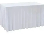 vidaXL 2 St&uuml;ck Stretch-Tischdecken mit Rand Wei&szlig; 120 x 60,5 x 74 cm