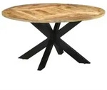 vidaXL Esstisch &Oslash;150x76 cm Massives Raues Mangoholz