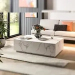 SalesFever Couchtisch | rechteckig | Melaminfolie in Marmoroptik