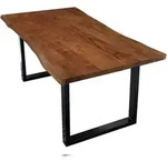 SIT M&ouml;bel Esstisch-Baumkante 120 cm, Platte Akazie nussbaumfarbig 26 mm, ...