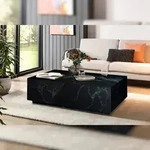 SalesFever Couchtisch | rechteckig | Melaminfolie in Marmoroptik
