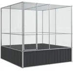 vidaXL Voliere Silbern 211x207x212 cm Stahl