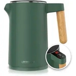 Arendo Edelstahl-Wasserkocher 1,5 l, 2200 W, Doppelwand, Temperaturwahl,