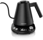 Arendo Edelstahl-Wasserkocher 1 l, 1100 W, Temperaturwahl 40 bis 100 &deg;C,...