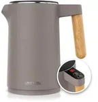 Arendo Edelstahl-Wasserkocher 1,5 l, 2200 W, Doppelwand, Temperaturwahl,