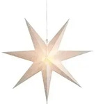 StarTrading Papierstern Leuchtstern Faltstern 7zackig h&auml;ngend 100cm Kabel creme