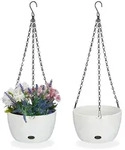 Relaxdays Blumenampel mit Wasserspeicher, 2er Set, HxD 56x20,5 cm, au&szlig;en & innen,