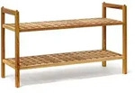 Relaxdays Schuhregal stapelbar, HxBxT:40,5x69x26cm, 2 Ablagen f&uuml;r 6 Paar, Holz,