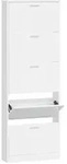 vidaXL Schuhschrank Hochglanz-Wei&szlig; 59x17x169 cm Holzwerkstoff