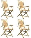 vidaXL Gartenst&uuml;hle 4 Stk. Klappbar 53x66x99 cm Bambus
