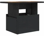 vidaXL Gartentisch Schwarz 100x55x73 cm Poly Rattan und Akazienholz
