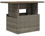vidaXL Gartentisch Grau 100x55x73 cm Poly Rattan und Akazienholz