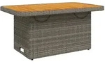 vidaXL Gartentisch Grau 90x55x71 cm Poly Rattan und Akazienholz