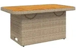 vidaXL Gartentisch Beige 90x55x71 cm Poly Rattan und Akazienholz