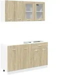 vidaXL 4-tlg. K&uuml;chenschrank-Set Lyon Sonoma-Eiche Holzwerkstoff