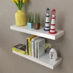 vidaXL 2er Set MDF Wandregal H&auml;ngeregal Wandboard B&uuml;cher/DVD Regal, wei&szlig;