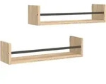 vidaXL Wandregale mit Stangen 2 Stk. Sonoma-Eiche 60x16x14 cm