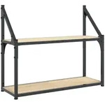 vidaXL Wandregal 2 F&auml;cher Sonoma-Eiche 60x21x51 cm Holzwerkstoff